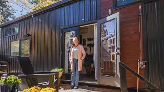 Artistic Tiny Home for Retired Woman — Wildflower Counters, Zen Bedroom and HUGE Bay Window