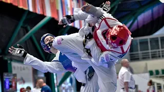 Aaron Cook (MDA) vs Ismael Bouzid (FRA). European Taekwondo Championships Kazan-2018