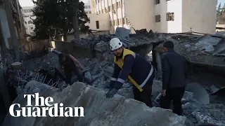 Syria: footage shows rescue mission after airstrikes target schools in Idlib