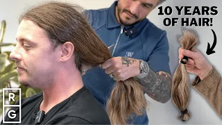 "Say GOODBYE to 10 YEARS Worth of Hair" 👀 (Massive Men's Haircut Transformation)