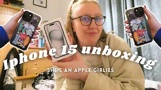 ☁️ iPhone 15 (black) 128gb unboxing & accessories ! ☁️