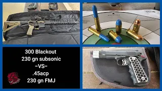 230 gn 300BLK subsonic FN vs 230 gn .45acp FMJ