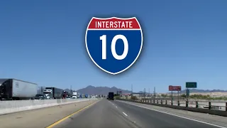 I-10 East - Crossing the Colorado River and California-Arizona State Line