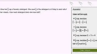 05   Multiplying fractions word problems   05   How much laundry detergent left