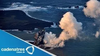 Actividad volcánica crea isla en Japón / Volcanic activity creates island in Japan (VIDEO)