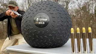 Double Barrel Elephant Rifle vs Slam Ball 💪 (90 lbs!!!)