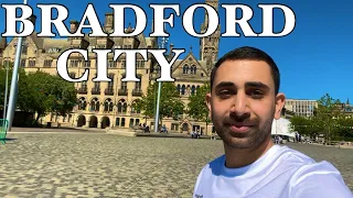 Walking tour of city park Bradford|town street walk through|Wasif in England|June 2022
