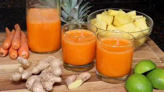 Refreshing Carrot Pineapple Juice - Perfect Summer Healthy Juice | AnitaCooks.com