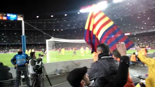 Crowd reaction - Neymar scores a penalty at the 80% full Camp Nou