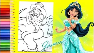 Disney Princess Jasmine - Aladdin Coloring Pages for kids