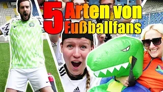 5 Arten von Fussballfans - Fangirl, Profi, Trottel im Stadion beim Spiel! Spiel mit mir