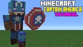 Minecraft Tutorial: How To Make A Captain America Statue (Captain America: Civil War)