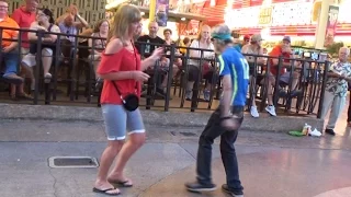 Dancing And Having Fun At Fremont Street Experience Downtown Las Vegas