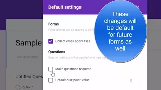 Google Forms - make questions required, assign default point value, & collect e-mail addresses