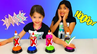 DON'T PUSH THE WRONG BUTTON SLIME CHALLENGE!!