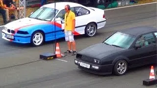 BMW M3 e36 vs VW Corrado VR6 - 1/4 Mile Drag Race Viertelmeile Rennen nice Acceleration Sound 3er