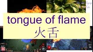 "TONGUE OF FLAME" in Cantonese (火舌) - Flashcard