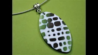 Mokume gane polymer clay pendant with skinner blend