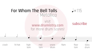 Metallica - For Whom The Bell Tolls Drum Score