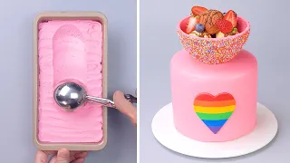 Coolest Pink Chocolate Cake Tutorials | So Tasty Colorful Cake Decorating Recipe | So Yummy