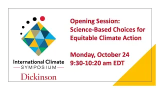 Opening Session: Science-Based Choices for Equitable Climate Action