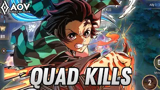 Yan/tanjiro pro gameplay | Quad kills - arena of valor