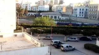 Express train to Tunis leaving the Sousse train station.