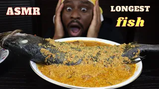 Mukbang Asmr Biggest Fishbone Egusi pepper soup/Asmr fufu/African mukbang/Black in Japan