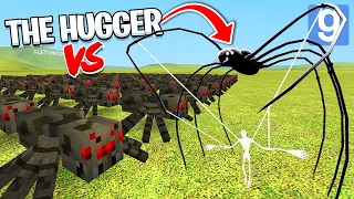 100 MINECRAFT SPIDERS VS THE HUGGER! (Garry's Mod Sandbox) | JustJoeKing