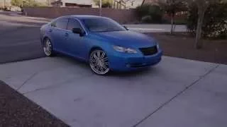 2007 Lexus es350 on 22's & wrapped in 3m matte metallic blue