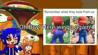 Stake.EXE and Pizza Doll react to Mario Reacts To Nintendo Memes 11 ft. Meggy