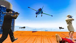 8-Player RPGS VS Fighter Jets Minigame - GTA V Online Funny Moments | JeromeACE