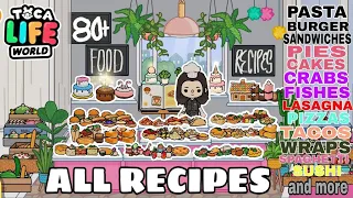 ALL FOOD RECIPES in Toca Life World | 80+ RECIPES UPDATED | TOCA BOCA | Monica Winsleth