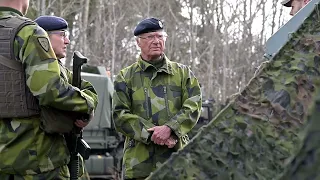 King Carl Gustav of Sweden attended the armed forces exercise, Aurora 23