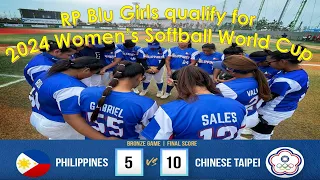 Philippines (RP Blu Girls) vs Chinese Taipei | Bronze Medal Match | Women's Softball Asia Cup 2023