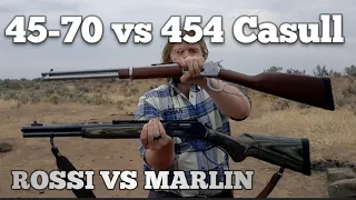 45-70 vs 454 Casull vs water jugs. Marlin 1895 vs Rossi 1892. 300 grain soft point 1850-1900 fps