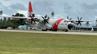 United States Coast Guard | C130 landing at Nauru Airport #video #c130hercules