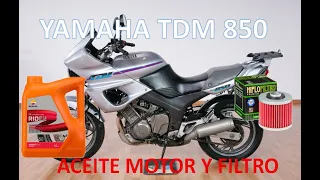 How to replace the engine oil and filter, step by step on the Yamaha TDM 850 (3VD).
