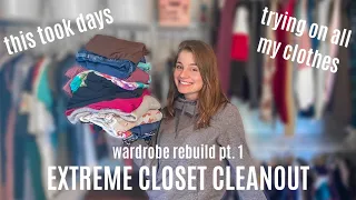 extreme closet cleanout | wardrobe rebuild pt. 1