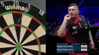 Keegan Brown vs Mensur Suljovic Highlights / Gibraltar Darts Trophy First Round 2022