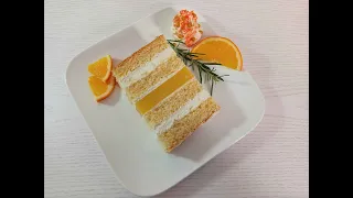 three ORANGES cake ! cream ORANGE ice CREAM ! detail ORANGE CONFIT and ORANGE CURD !