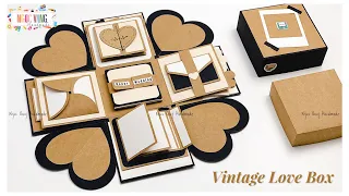 Vintage Explosion Box Tutorial || Hộp quà tình yêu cổ điển - NGOC VANG Handmade