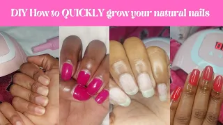 DIY gel nails tutorial, how to quickly grow your natural nails| How to use the UV lamp