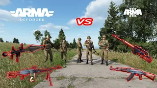 ARMA REFORGER VS ARMA 3: Soviet weapons comparison (AK-74, PKM, RPG7, SVD sniper) ULTRA SETTINGS.