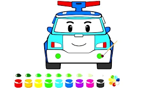 Robocar poli Drawing and Coloring pages with Robocar Poli toys for kids