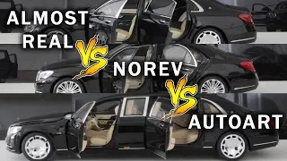 AUTOart vs. Almost Real vs. Norev Mercedes Maybach S-Class 1:18