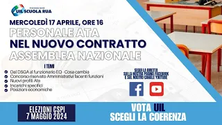 Assemblea Nazionale Uil Scuola Rua - “Personale Ata NEL NUOVO CONTRATTO”