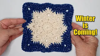 How to Crochet The Snowflake Granny Square Pattern Easy