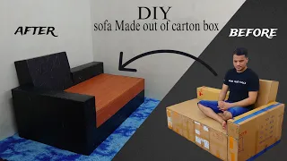 HOW to make a SOFA from used CARDBOARD boxes - DIY SOFA #art #tutorial