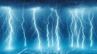 Epic Powerful Thunderstorm & Heavy Rain Ambience To Sleep  99% Fall Asleep Quickly Within 4 Minutes